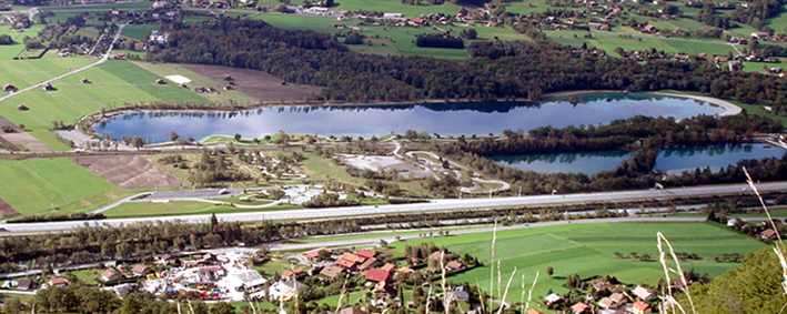 Le lac de Passy, conséquence de la construction de l’autoroute, F. Tobé ©